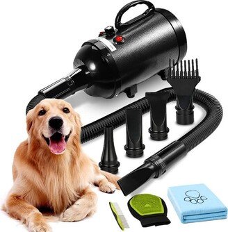 Aiiyme All-In-One Bath Set Supplies Dog Dryer with 4.3HP/3200W Dog Hair Dryer, Steel Needle Comb, Bath Glove, and Bath Towel