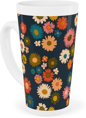 Mugs: Painted Daisies - Multi Tall Latte Mug, 17Oz, Multicolor