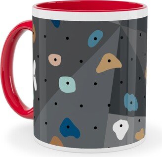 Mugs: Climbing Lovers Bouldering Ceramic Mug, Red, 11Oz, Gray