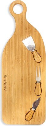 4-Piece Bamboo Paddle Cheese Board Set