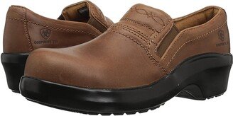 Expert Safety Clog Composite Toe (Brown) Women's Slip on Shoes
