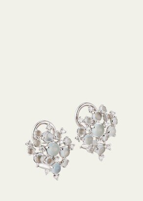 Bubble Aquamarine & Diamond Clip-On Earrings