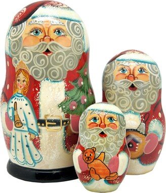 G.DeBrekht 3 Piece Guardian Santa Russian Matryoshka Nested Doll Set