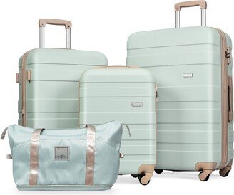 Expandable ABS Luggage Suitcase Set with Travel Bag, 3 Piece Sets
