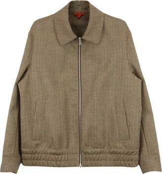 Cardeto check-print wool jacket