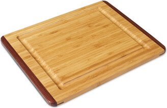 Rainbow Pakka & Bamboo Carving Board w/ Gravy Groove, 14 x 11-Inch