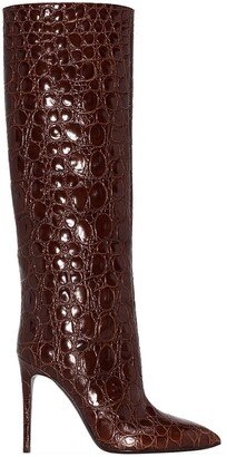 Crocodile-Effect 105mm Knee-High Boots-AA