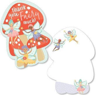 Big Dot of Happiness Let's Be Fairies - Shaped Thank You Cards - Fairy Garden Birthday Party Thank You Note Cards with Envelopes - Set of 12