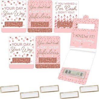 Big Dot Of Happiness Pink Rose Gold Birthday Diy Assorted Happy Birthday Funny Money Cards 6 Ct