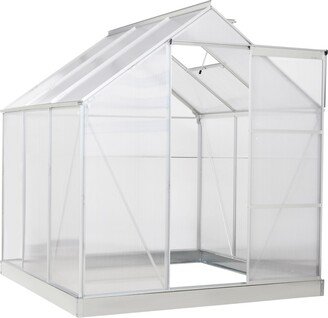 6' x 6' Outdoor Walk-in Polycarbonate Greenhouse Kit, Garden