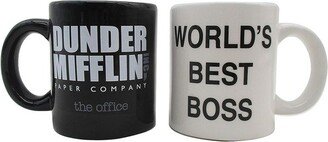 Silver Buffalo The Office Mugs Best Boss Manager Ceramic Salt and Pepper Shaker Set