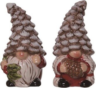 Dolomite 4.25 in. Multicolor Christmas Rustic Gnome Salt and Pepper Shakers Set of 2
