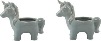 Ceramic Unicorn Planter Pot, Set of 2