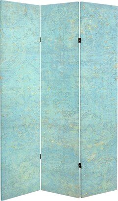 Handmade 6' Double Sided Voice of the Sky Canvas Room Divider