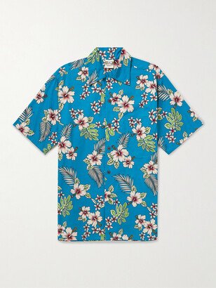 Go Barefoot Haole Hibiscus Convertible-Collar Floral-Print Cotton Shirt