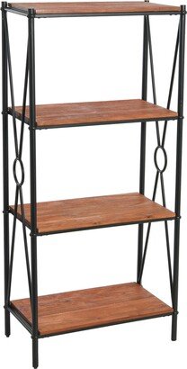 Storied Home Saratoga Rustic Solid Wood and Iron Shelf