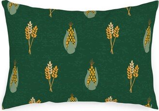 Outdoor Pillows: Corn On Green Background Outdoor Pillow, 14X20, Single Sided, Green
