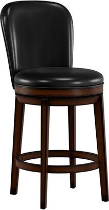 Victoria Wood Counter Height Swivel Stool Dark Chestnut