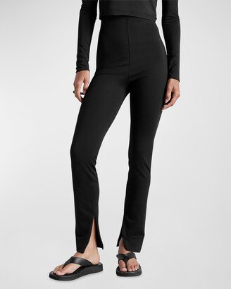 x Kate Young High-Waist Zip-Cuff Leggings