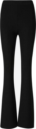 Ribbed Knit Flared Leggings-AA