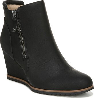 Haley Womens Zipper Ankle Wedge Boots