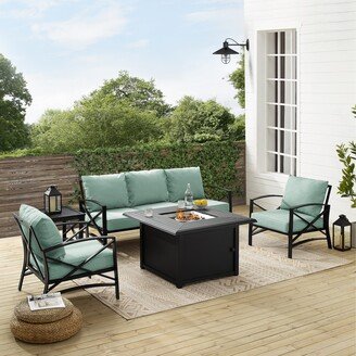 Crosley Furniture Kaplan 5Pc Outdoor Sofa Set W/Fire Table