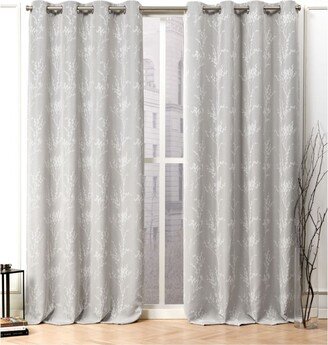 Turion Floral Blackout Grommet Top Curtain Panel Pair, 52 X 96