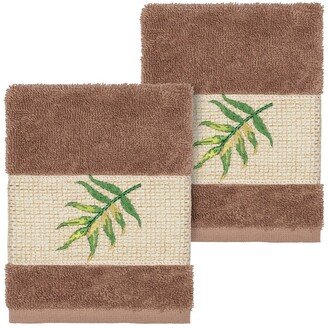 Zoe Embellished Washcloth - Set of 2 - Latte