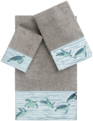 Mia 3-Piece Embellished Towel Set - Dark Grey