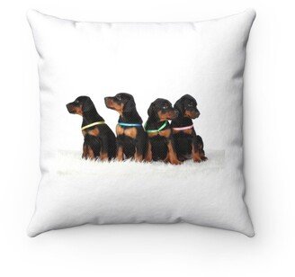 Dobermann Puppies Pillow - Throw Custom Cover Gift Idea Room Decor
