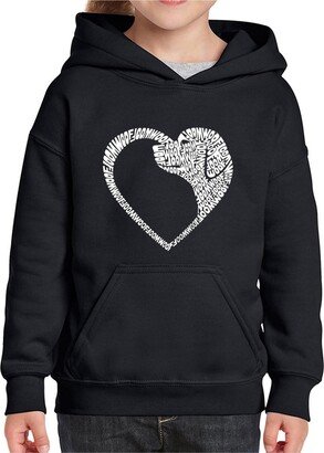 Dog Heart - Child Girl's Word Art Hooded Sweatshirt