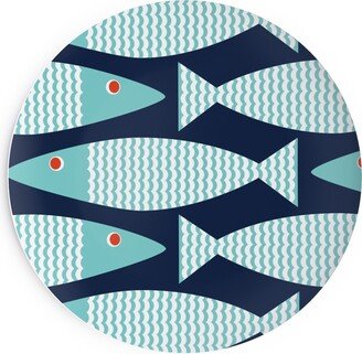 Salad Plates: Wavy Bass Salad Plate, Blue