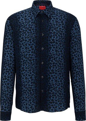 Slim-Fit Shirt With Leopard Print