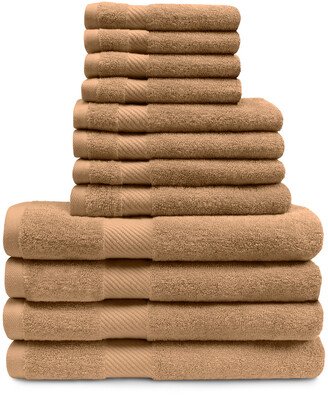 Solid 12Pc Absorbent Egyptian Cotton Towel Set-AA