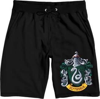 Slytherin House Shield Men's Black Sleep Pajama Shorts-XL