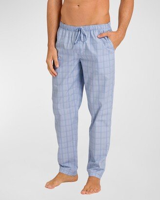 Men's Check-Print Cotton Lounge Pants