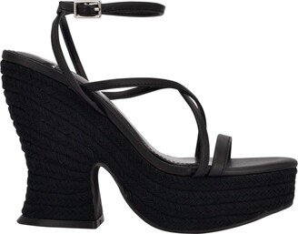 Fetch Espadrille Heeled Sandals In Black