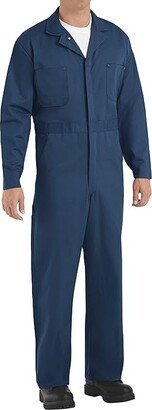 Red Kap Men's Button-Front Cotton Coverall (Navy) Men's Coat