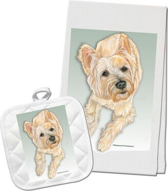 Cairn Terrier Kitchen Dish Towel & Pot Holder Gift Set