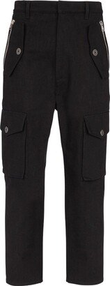 Cropped Cotton Cargo Trousers