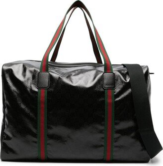 large Web-detail leather holdall