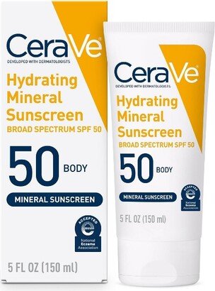 Hydrating 100% Mineral Sunscreen for Body - SPF 50 - 5 fl oz