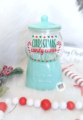 Christmas Candy Jar, Holiday Custom Candy Jar, Desk Bubblegum Machine, Gumball Bowl