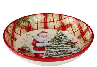 Holiday Wishes Serving/Pasta Bowl - Beige/red/green