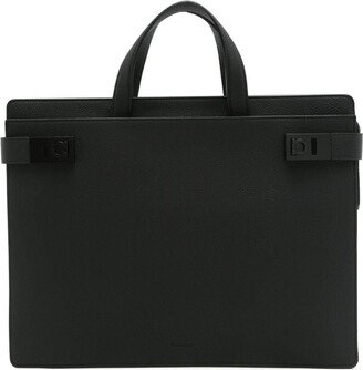 Gancini-buckle leather briefcase-AA