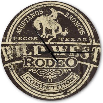 Designart 'Wild west rodeo' Oversized Farmhouse Wall CLock