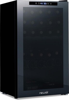 Shadow Series Wine Cooler Refrigerator 33 Bottle Dual Temperature Zones, Freestanding Mirrored Wine Fridge with Double-Layer Tempered Glass Doo