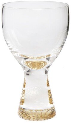 Alice Pazkus Set Of 6 Wine Glasses Gold Reflection Base