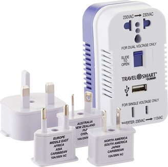 Conair 2-Outlet Converter & Adapter Set w/ USB White