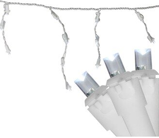 Northlight Set of 100 Pure White Led Wide Angle Icicle Christmas Lights Wire